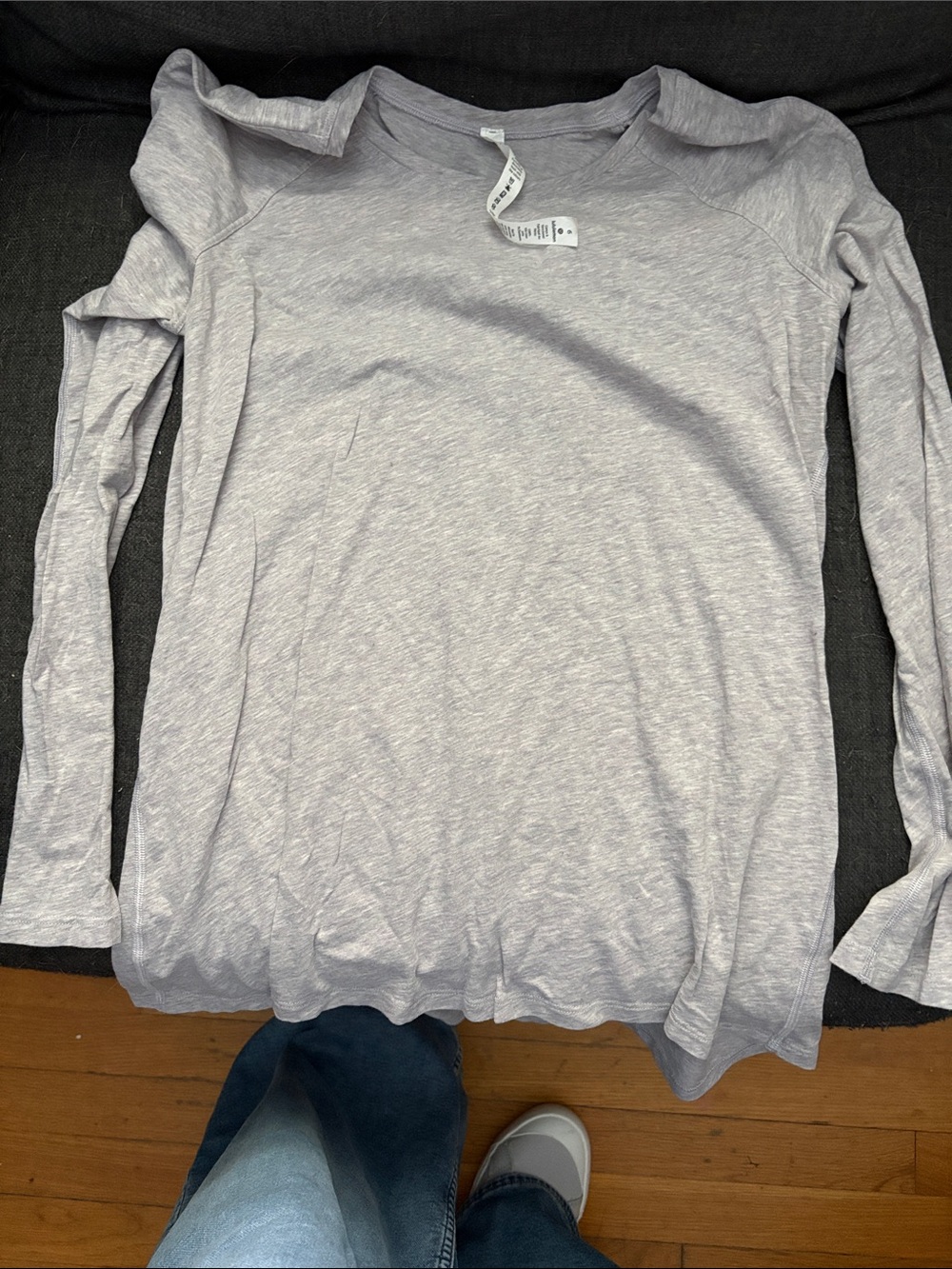lululemon athletica Heathered Light Gray Long-Sleeve Tee